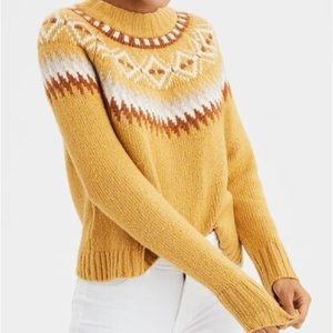 American Eagle Women Yellow Fair Isle Pullover Sweater - XS